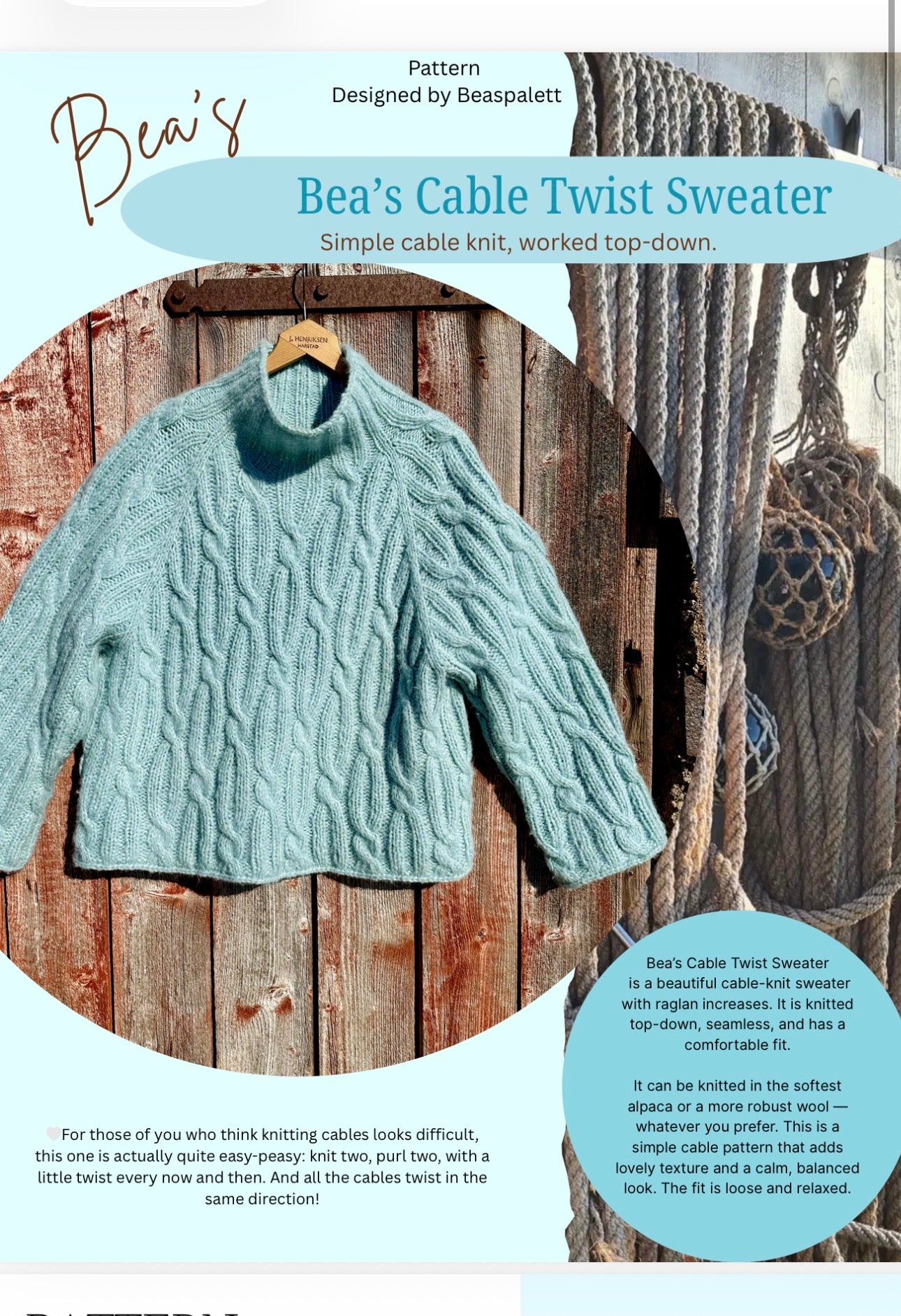 Bea’s Cable Twist Sweater