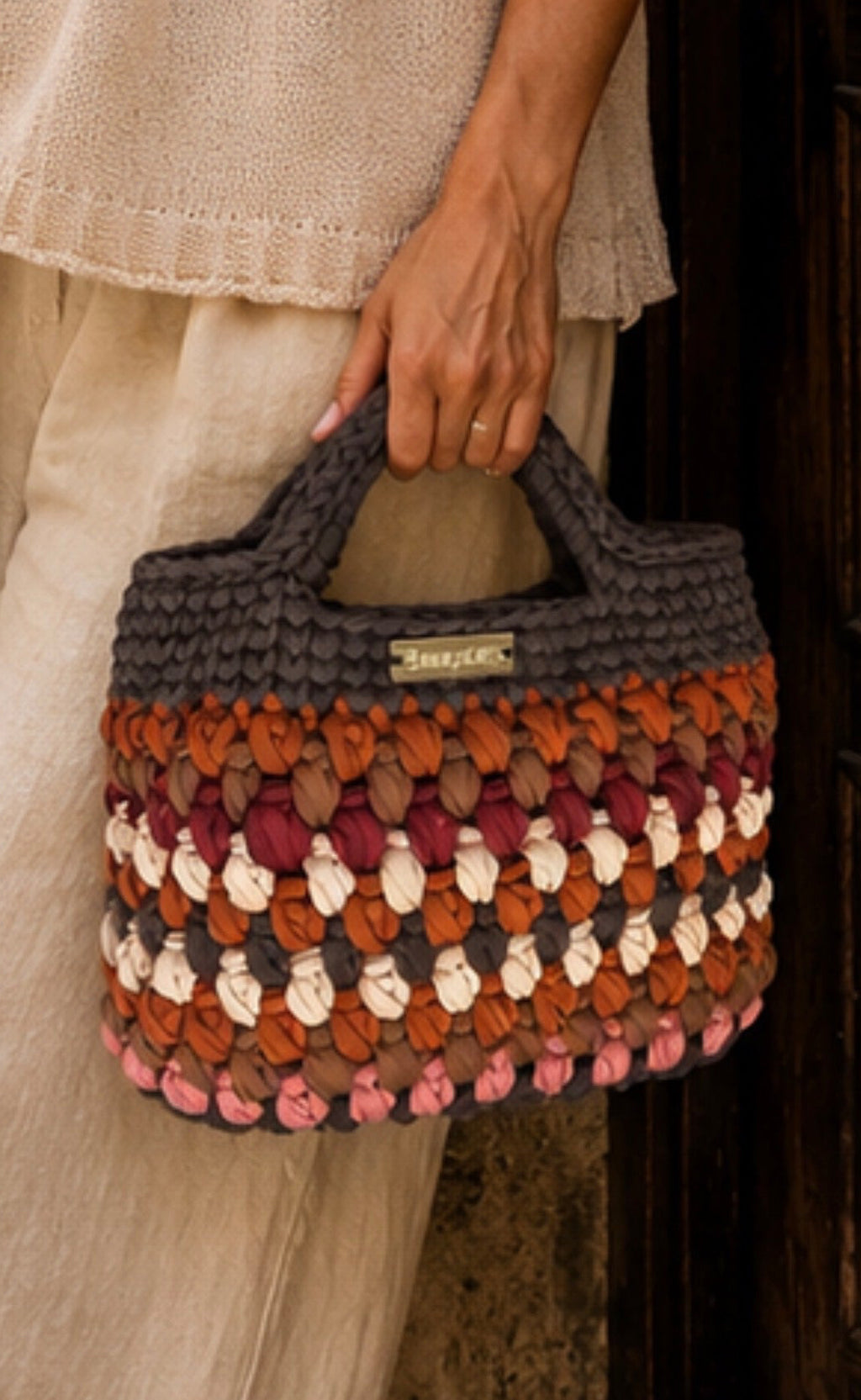 Handcrafted crochet bag. Tote Bag