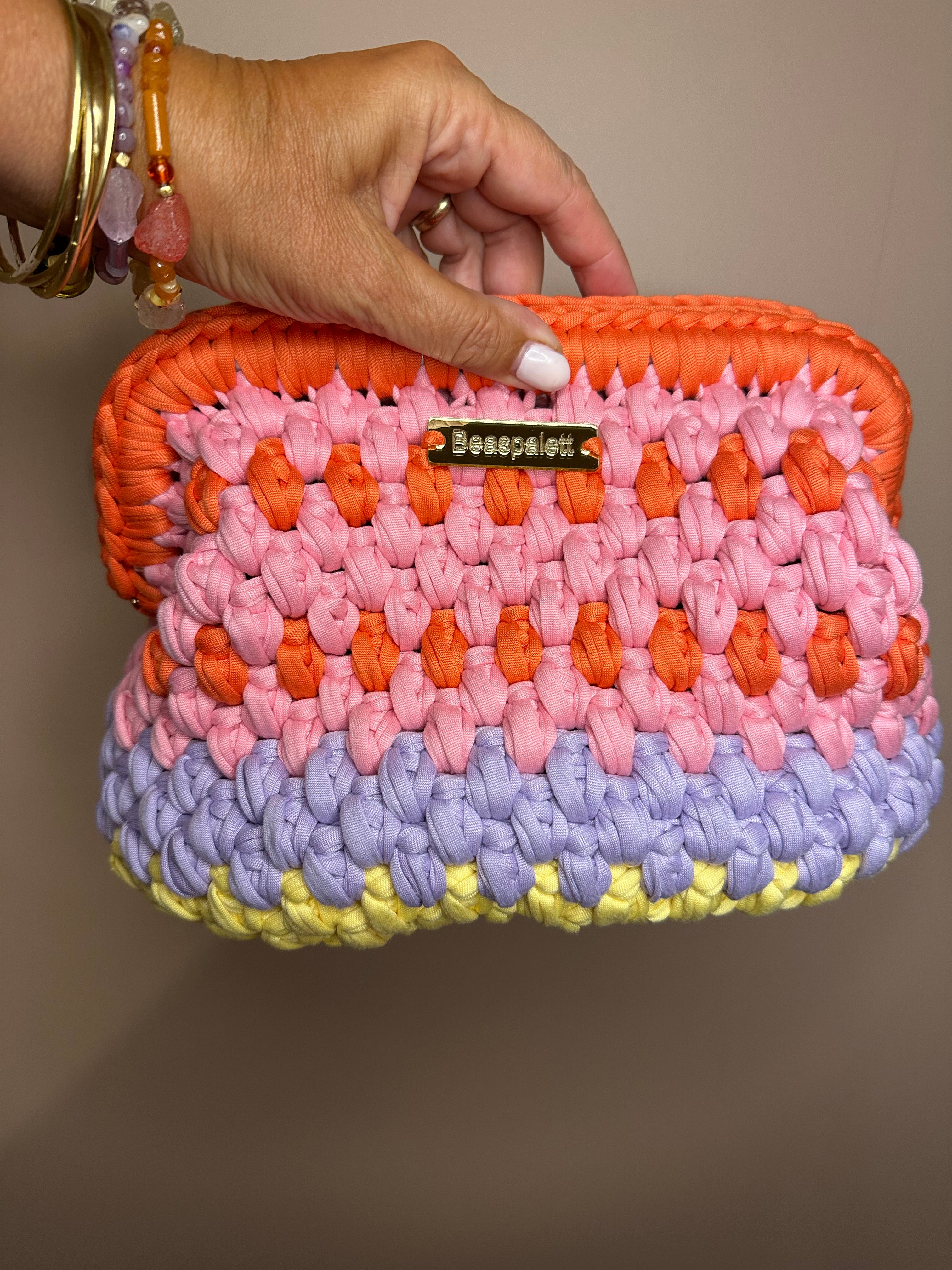 Handcrafted crochet clutch